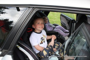 Ethan and Autumn prepare for our road trip