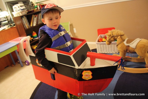 Ethan's Fire Rescue Boat Halloween Costume (2011)