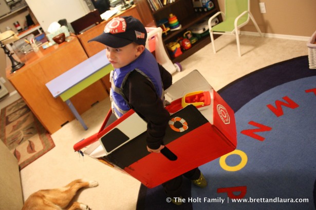 Ethan's Fire Rescue Boat Halloween Costume (2011)