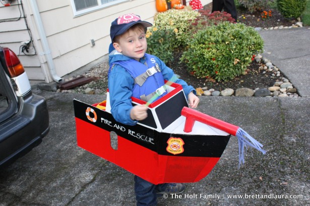 Ethan's Fire Rescue Boat Halloween Costume (2011)