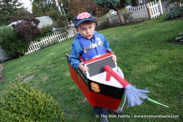 Ethan's Fire Rescue Boat Halloween Costume (2011)