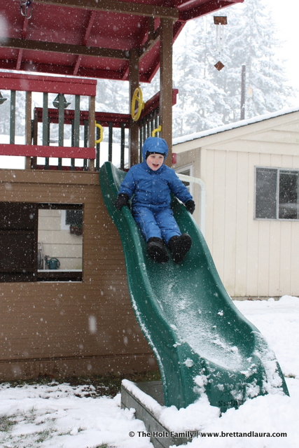 Sliding in the snow