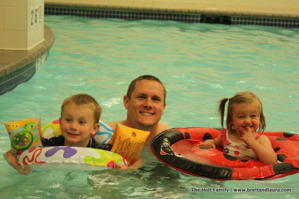 Swimming time at the Marriott Hotel