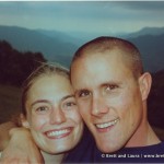 Brett and Laura hiking in the mountains in Alaverdi, Armenia