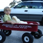 Ethan Holt and his Radio Flyer Wagon