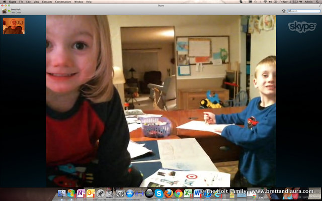 Skyping with Dad while he's in NY